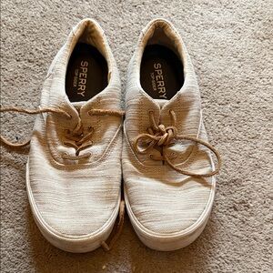 Sperry Men's White Canvas Boat Shoes